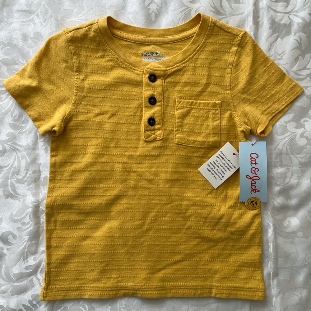 Cat & Jack Mustard Yellow Short Sleeve Tee